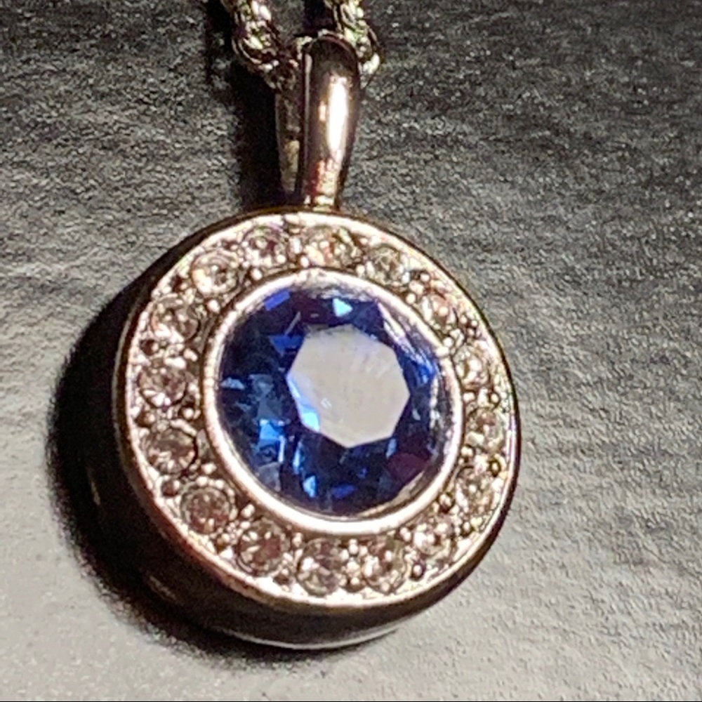 New Swarovski Birthstone Necklace Sept Sapphire